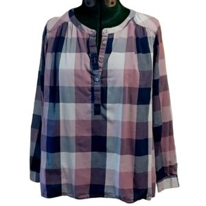 Loft // The Softened plaid blouse, sz. Medium petite